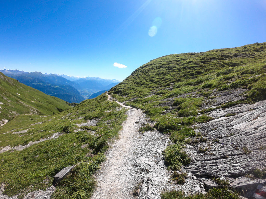 Wanderweg zur Alp Mora und den Gletschermühlen, Flims Laax Falera